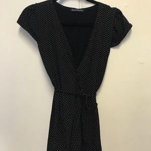 Poka dot mini black brandy Melville wrap dress
